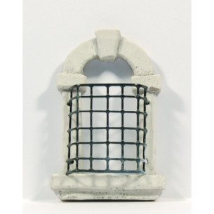 Ventana con reja cuadrada 7 cm metal