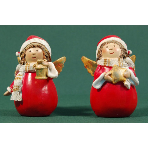 Couple of angels standing 9 cm resin