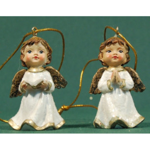 Couple hanging angels 5,5 cm resin