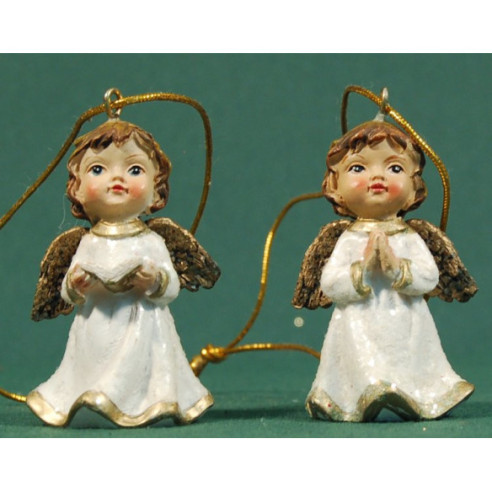 Couple hanging angels 5,5 cm resin