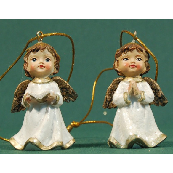 Couple hanging angels 5,5 cm resin