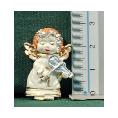 Conjunto diez ángeles blancos pegar 3 cm resina