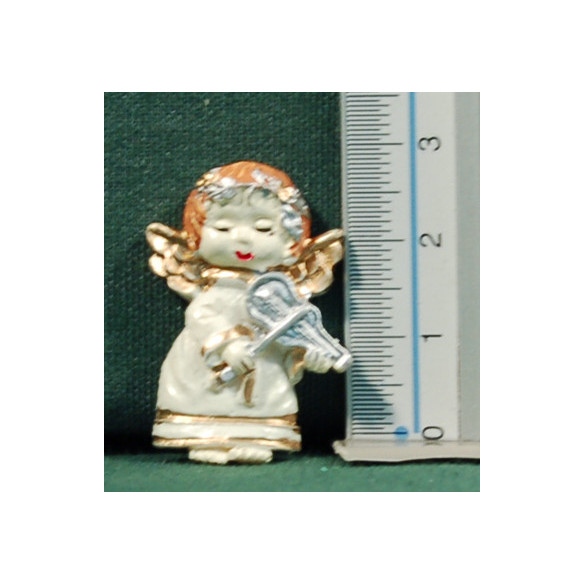 Conjunto diez ángeles blancos pegar 3 cm resina
