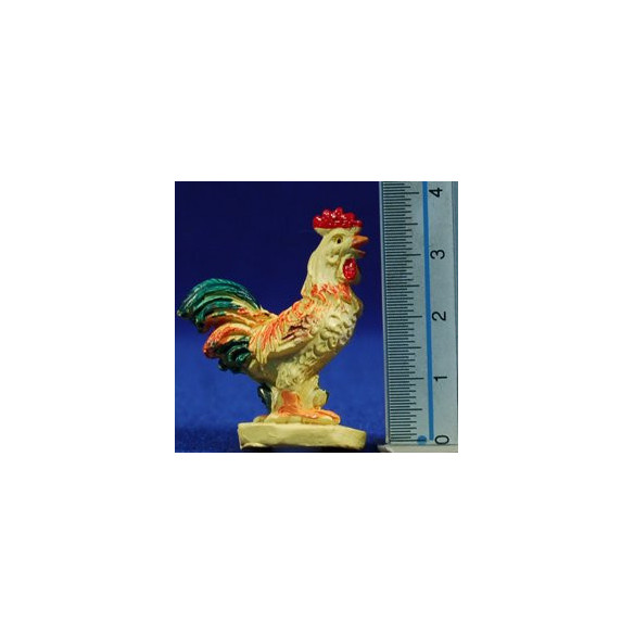 Cock yellow 10 cm resin