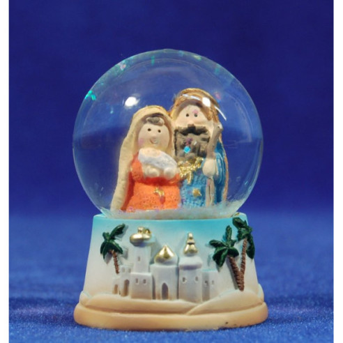 Palla de neve natività bambino 6,5 cm resina e vetro