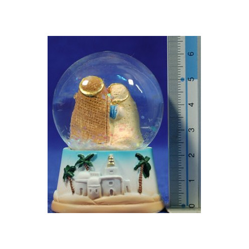 Palla de neve natività bambino 6,5 cm resina e vetro