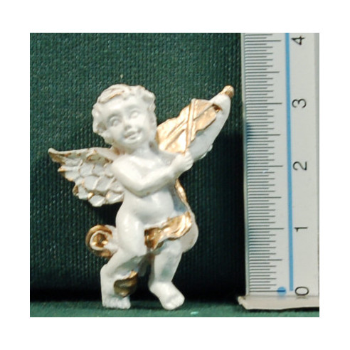 Conjunto seis ángeles blancos pegar 3,5 cm resina
