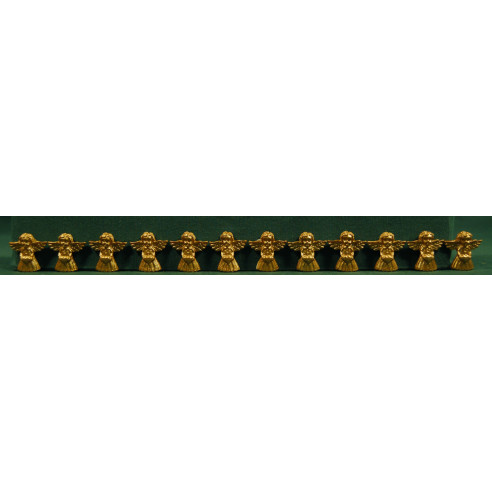 Conjunto doce ángeles dorados pegar 3 cm resina