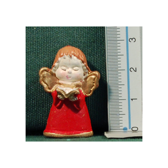 Conjunto diez ángeles rojos pegar 3 cm resina