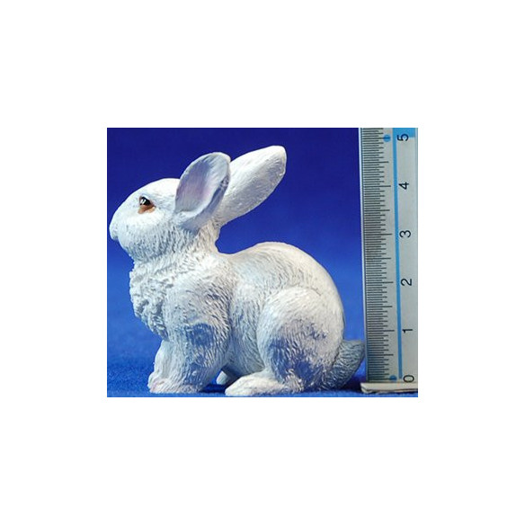 Pareja conejos blancos 24 cm resina