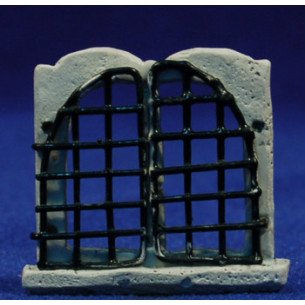 Ventana con reja redonda 6 cm metal