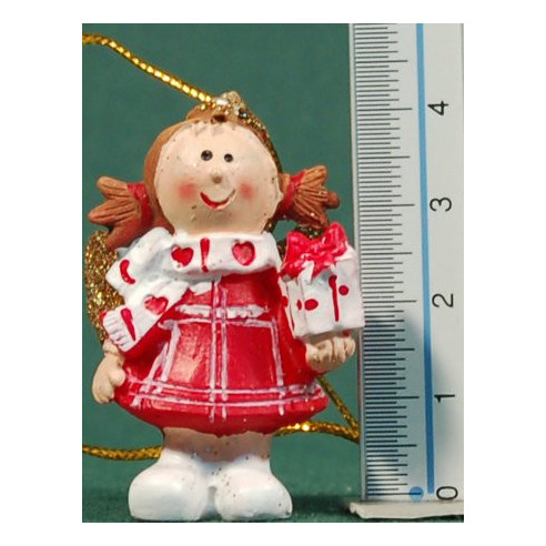 Conjunto cuatro ángeles colgar 4 cm resina
