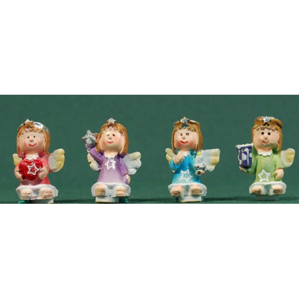 Gruppo quattro angeli in piedi  2,5 cm resina