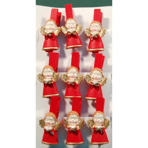 Set of angels with books on clothespin 3 cm resin