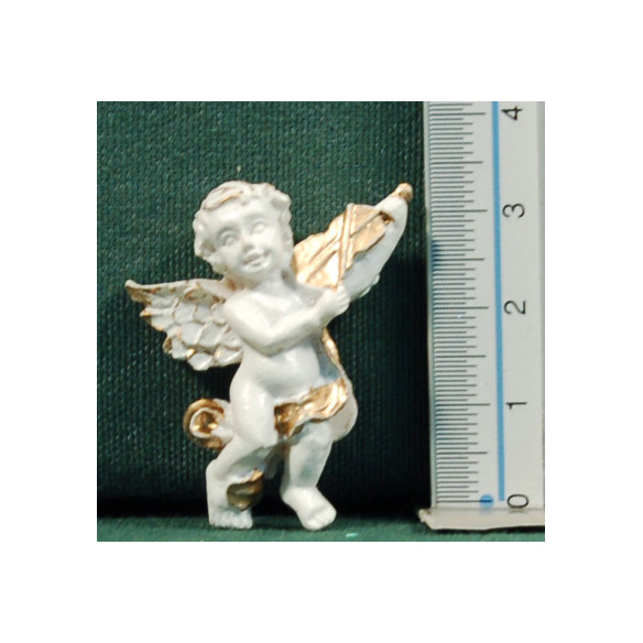 Set of six white paste angels 3,5 cm resin