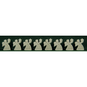 Gruppo otto angeli bianchi luccichio 3 cm resina