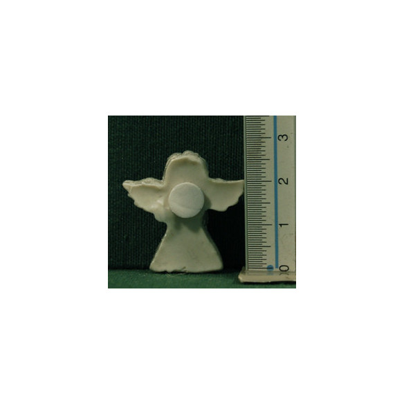 Set of twelve silver paste angels 3 cm resin