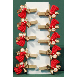 Angelo con tromba in pinza 3,5 cm resina