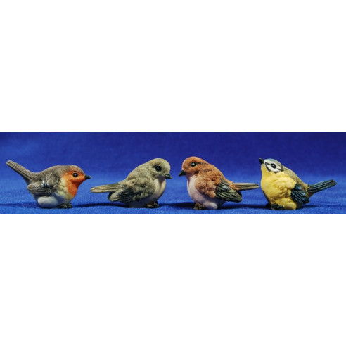 Gruppo da quattro uccelli 40 cm resina