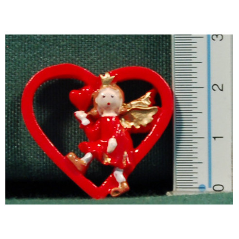Gruppo sei angeli cuore rosso 2,5 cm resina