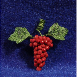 Raïm vermell amb fulles 1,5 cm resina