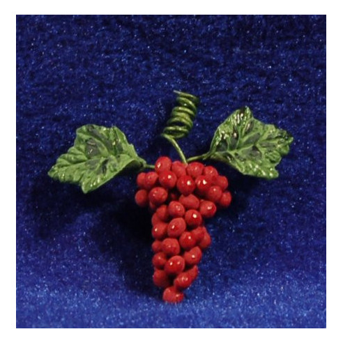 Raïm vermell amb fulles 1,5 cm resina