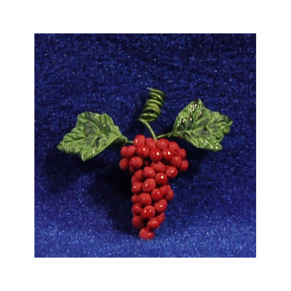 Raïm vermell amb fulles 1,5 cm resina
