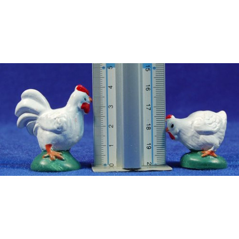 Gall-Gallina blanc 12 cm resina