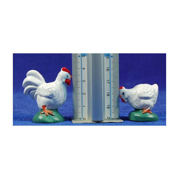 Gall-Gallina blanc 12 cm resina