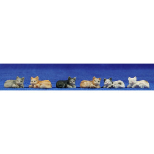Cat sleeping 8 cm resin