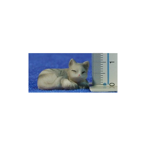 Cat sleeping 8 cm resin