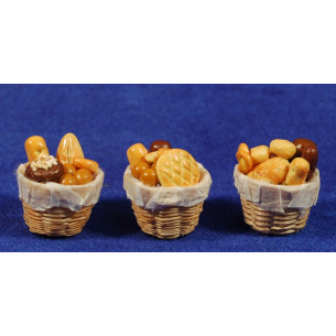 Basket with breads 2,5 cm resin