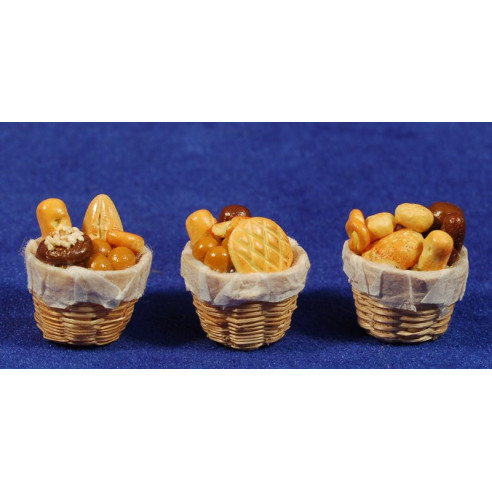 Basket with breads 2,5 cm resin