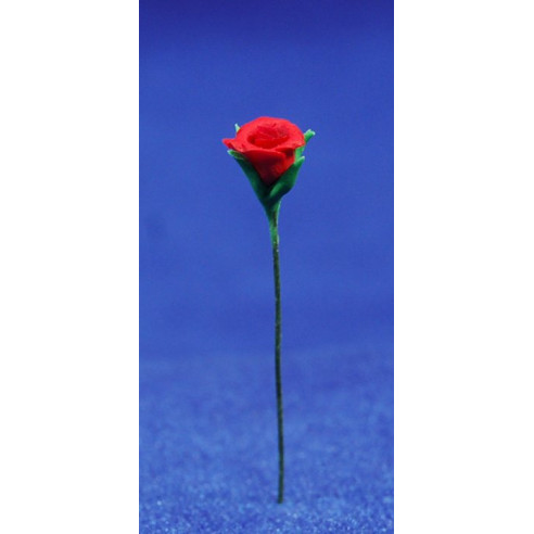 Rosa vermella 0,6 cm més tija plàstic