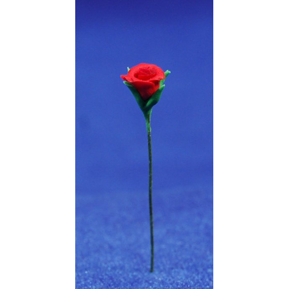 Rosa vermella 0,6 cm més tija plàstic
