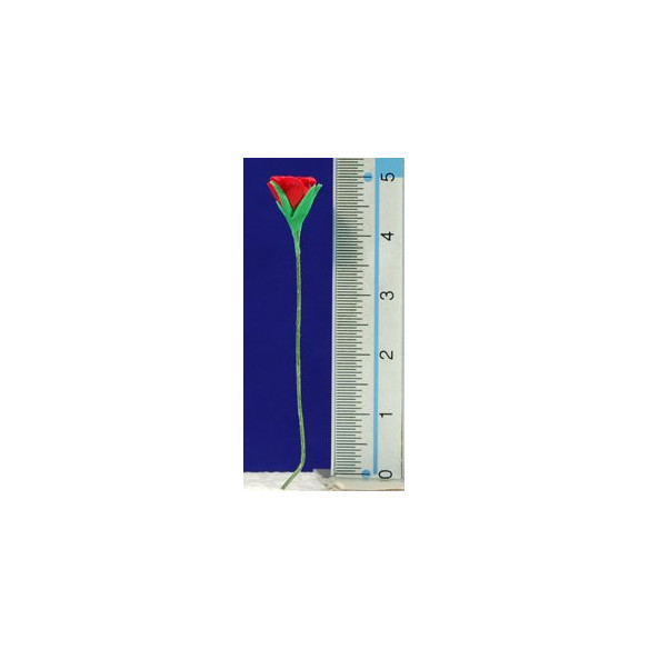 Red rose 0,6cm plus stem plastic