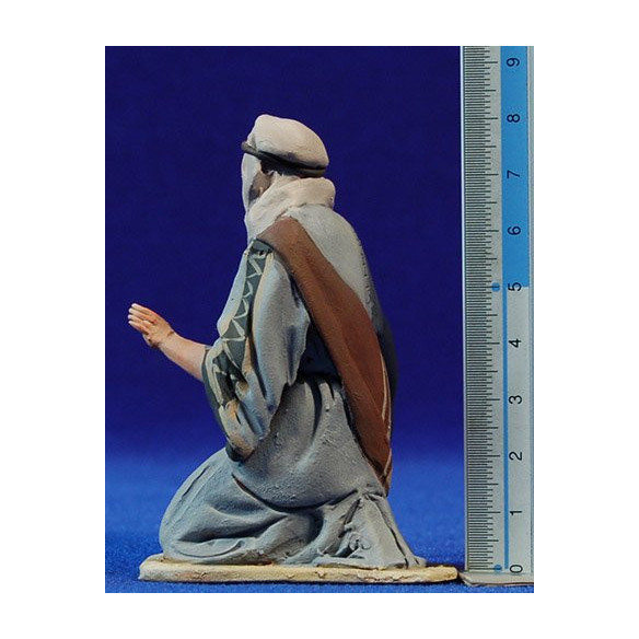 Nacimiento sin buey ni mula modelo 2 10 cm barro pintado De Francesco
