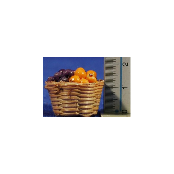 Cesto con susine 2,5 cm resina