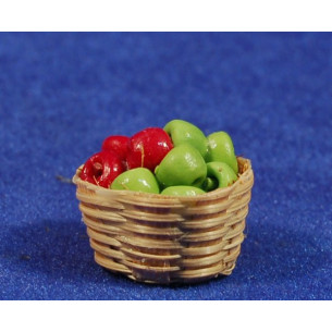 Basket with apel 2,5 cm resin