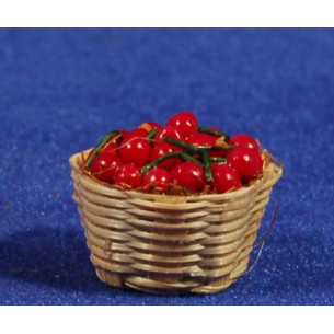 Cesto con cerezas 2,5 cm resina