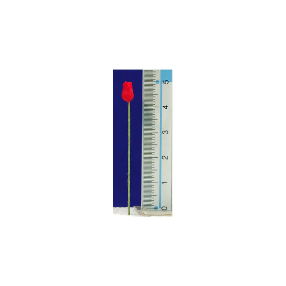 Tulipan rojo 0,6cm mas tallo plàstico