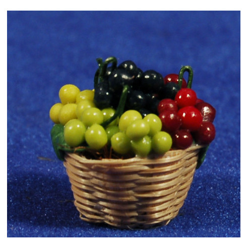 Cesto con uvas 2,5 cm resina
