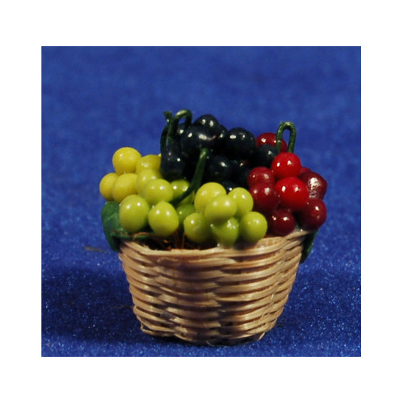 Cesto con uvas 2,5 cm resina