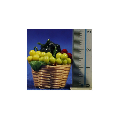 Cesto con uvas 2,5 cm resina