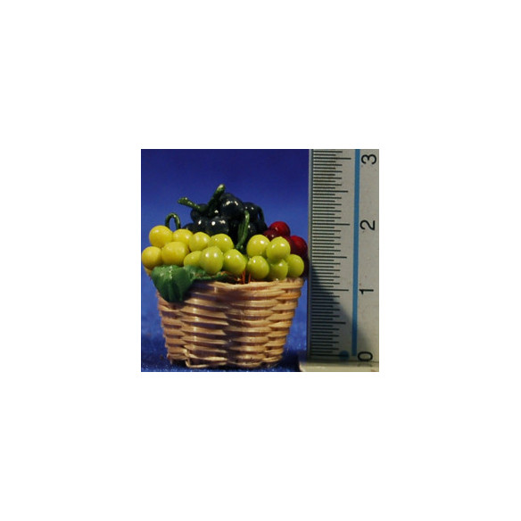 Cesto con uvas 2,5 cm resina