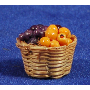 Cesto con ciruelas 2,5 cm resina