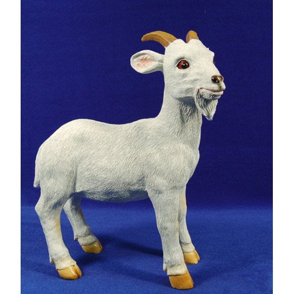 White goat with horns 100 cm resin