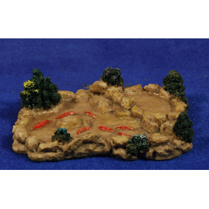 Lake with fishes 11x7x3 cm resin
