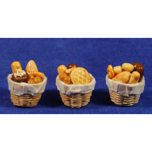 Basket with breads 2,5 cm resin