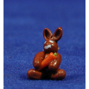 Rabbit with carrot 8 cm resin